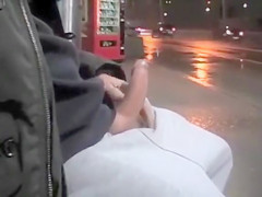 Public wanking on a busy street