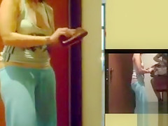 Dilettante flashes her teat at the delivery stud