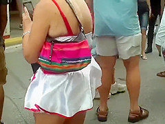 Following the hawt old lady and her hot petticoat