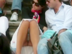 European upskirt footage with consummate panty discharged