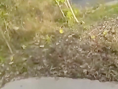 Hidden outdoor oral and cook jerking with cum on face