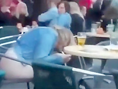 This Babe was so drunk that that babe piddled on the chair