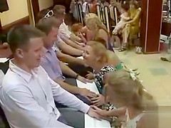Russian bridesmaids in dresses and heels play a wicked game