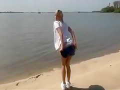 Sex at the Beach with German Blond
