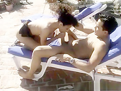 Exotic pornstar Dee Baker in mad outdoor, dark brown adult movie scene