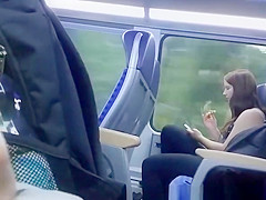 Stud plays with his schlong in public transportation