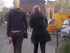 Constricted dark pants babe