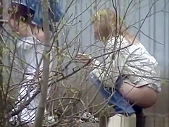 2 allies peeing outdoors