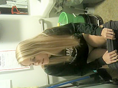 Daughter pee and wipe her bald slit