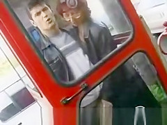 Hand job in phone booth