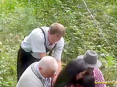 wild outdoor groupsex bukkake fuckfest