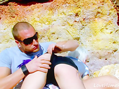 White-Haired Chick Is Insatiable At The Beach