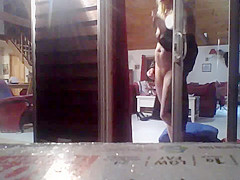 voyeur undressed golden-haired neighbour with lots of windows