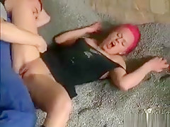 Some Naughty Redhead Wench Bonks Outdoors