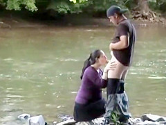 Pair fucking at the lake side