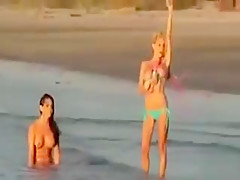 3 Playmates Go Stripped Kite Surfing