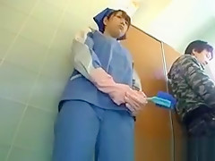 Oriental Attendant Cleans Wrong