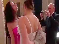 Hawt Brunette Hair Lesbian Babes Receive Concupiscent Making