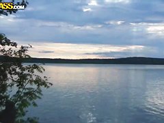 Juvenile golden-haired chick Megan acquires naughty outdoor in pov