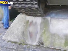 Sexy butt horny Kristene receives filmed outdoor in pov