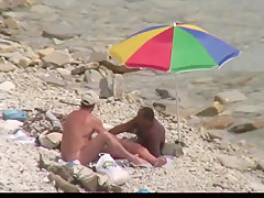 Cuckold floozy at the beach