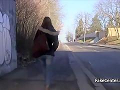 Sexy sweetheart fucking outdoors for specie