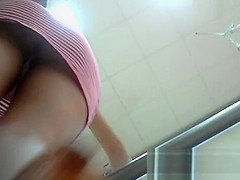 Fashion Angel Upskirt In A Stripy Dress2