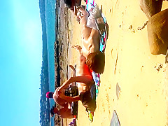 Korean cutie in in nature's garb beach part three