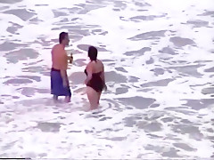 Hot woman in a darksome tankini