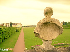 Jeny Smith wearing MyMokondo thong slavery in old park