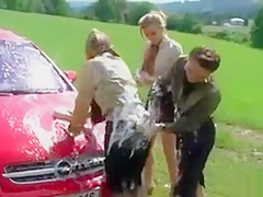 Lascivious Lesbos Go Insane Getting Soaked