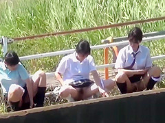 Teenage asians urinating