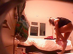 sister putting on recent underclothing