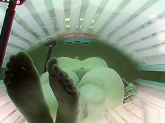 Brunette Hair Hawt Angel Relaxing in Solarium