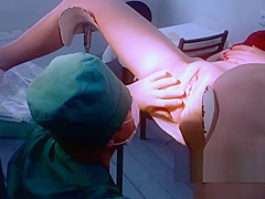 Full gyno exam gerl on gyno chair