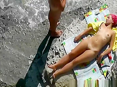 Petite pantoons in nature's garb woman