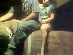 Upskirt during the time that riding bull