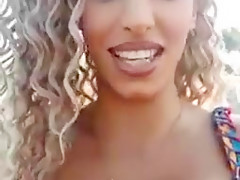 Anastasia giousef teasing at the beach 1