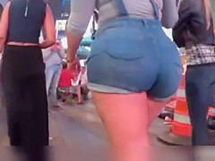 Moist latin gazoo in constricted jean shorts