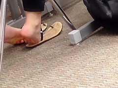 Candid College Cheerleader Feet in Class 4
