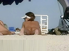 Just real bare MILFs at beach - voyeur