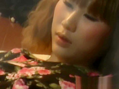 Lascivious oriental masturbating