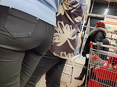 Soaked butt golden-haired milfs in constricted jeans two