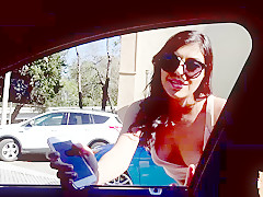Hawt Audrey Royal receives screwed in the car