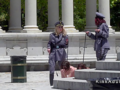 2 stripped serf made to crawl in public