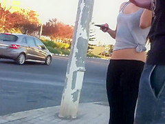 Creepshot of legal age teenager gal's hawt belt