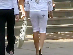 Checking out a fashionable angel's a-hole