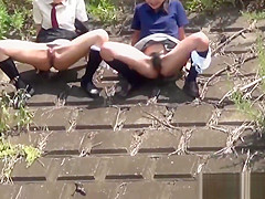 Japanese legal age teenagers gush void urine