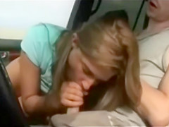Cute Legal Age Teenager Sucks Her Boyfriend's Wang In An Automobile