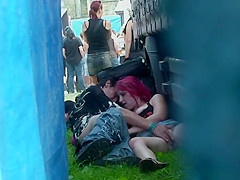 quick fuck betwixt two trucks